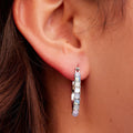 CAOSHI Factory Wholesaler Simple Round Imitated Opal Circle Earring for Classic Style Silver/Gold Plated Hoop Earrings for Women