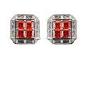 Hard Square Diamond Men's Light Luxury French Shirt Black Gemstone Check Zirconia Copper Wedding Anniversary Cufflinks