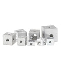Aluminium Alloy Six-sided Square Nut With Fixed Block 6 Way Cube Square Nuts Six Screw Holes for Rotating Light Box Acrylic