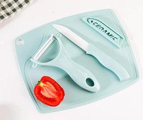 3 Pcs Ceramic Knives Kitchen Knives Set Ceramic Knives Peeler Cutting Board Home Kitchen Quality Cooking Tools Accessories