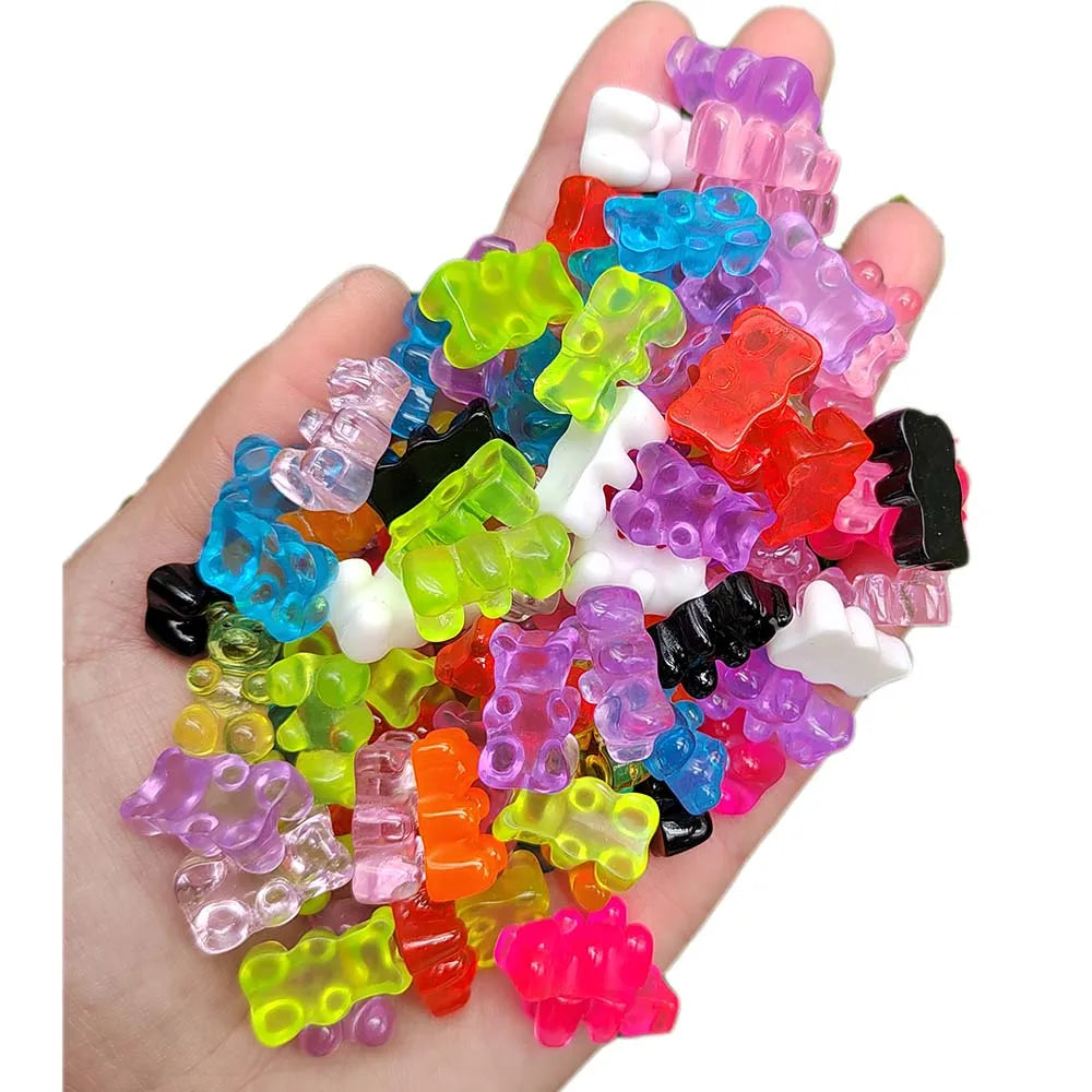 Best Selling Gummy Bear Candy Resin Charms Colorful Animal Cabochons Flatback Craft for Earring Making Accessory