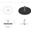 Industrial Grade 74.3mm Suction Pad and Spring OEM Customizable Spare Parts for Glass Suction Cups
