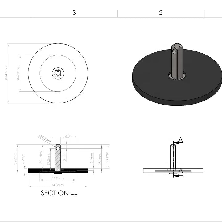 Industrial Grade 74.3mm Suction Pad and Spring OEM Customizable Spare Parts for Glass Suction Cups