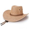Spring and Summer Hats With Large Brim Linen Material Sun Protection Western Cowboy Sun Visor Beach Caps for Outdoors