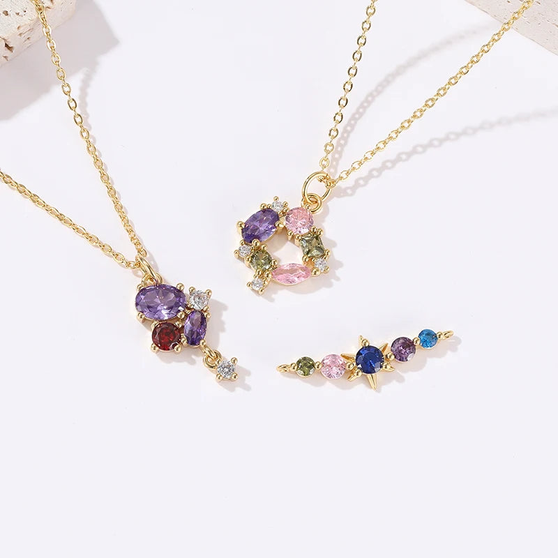 14K Gold Plated Cubic Zirconia Jewelry Pendant Charm for Jewelry Making
