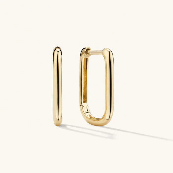 LOZRUNVE 925 Sterling Silver Gold Vermeil Fine Oval Hoop Earring Jewelry Set Ear Ring Women