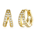 925 Sterling Silver Modern Stud Earrings Gold-Plated Jewelry for Women for Engagement Wedding Party or Gift Classic Style