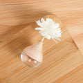 Mini 6Ml Car Aromatherapy Empty Perfume Bottles clear Glass Car Fragrance Perfume Bottle with Flower Wooden Cap