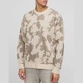 Autumn Winter Men's 100% Acrylic Jacquard Contrast Knitwear Waffle Ribbed Knitted Jumper with Logo on Front Oversized Camo Style
