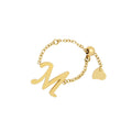 Hot Sale Factory Direct Gold Plated Stainless Steel Letter M Design Initial Rings Jewelry Rings With Charms for Women