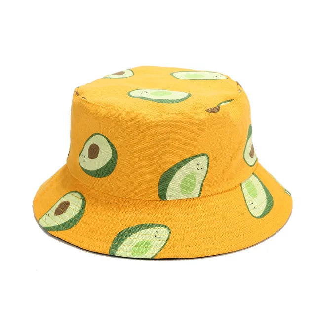 Fashion Fruit Bucket Hat Reversible Avocado Printed Fisherman Hat MegaBDM