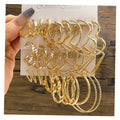VKME Retro Style Metal Geometric Pearl Earring Set for Women Jewelry