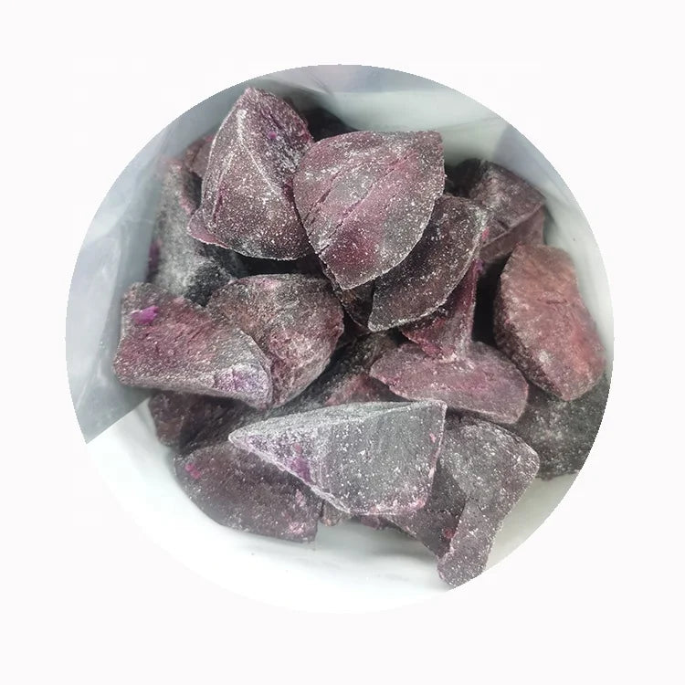 IQF Frozen Sweet Dark Purple Flesh Potato Cut Diced Block Chunks or Strips Stick Fries