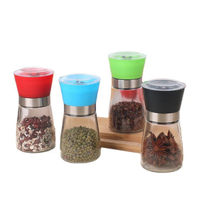 Factory Wholesale 180ml Kitchen Empty Home Use Glass Spice Herb Salt Pepper Grinder Mill Bottle