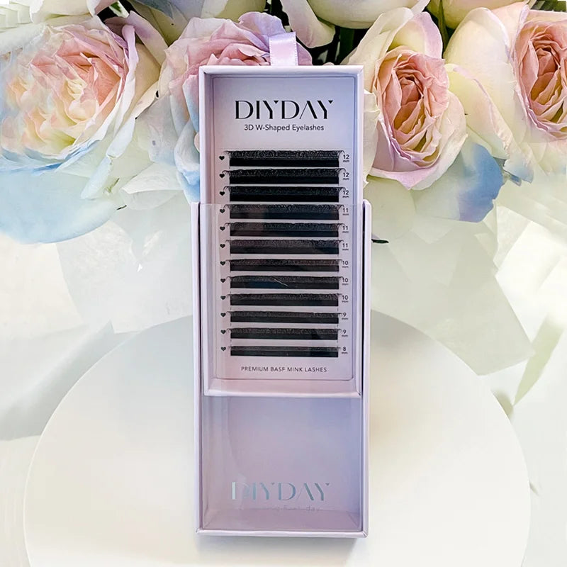 DIYDAY Private Label 3D Mink Vegan Cluster Eyelashes Natural Volume Fake Synthetic Lashes
