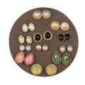Promotional Vintage Stud Earrings Set for Women Boho Stud Earring Turquoise Moonstone Crystal Multiple Gem Stud Earrings