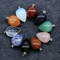 15*22MM Natural Teardrop Quartz Crystal Stone Pendant Water Drop Healing Chakra Reiki Charms Necklace Bulk Women Jewelry