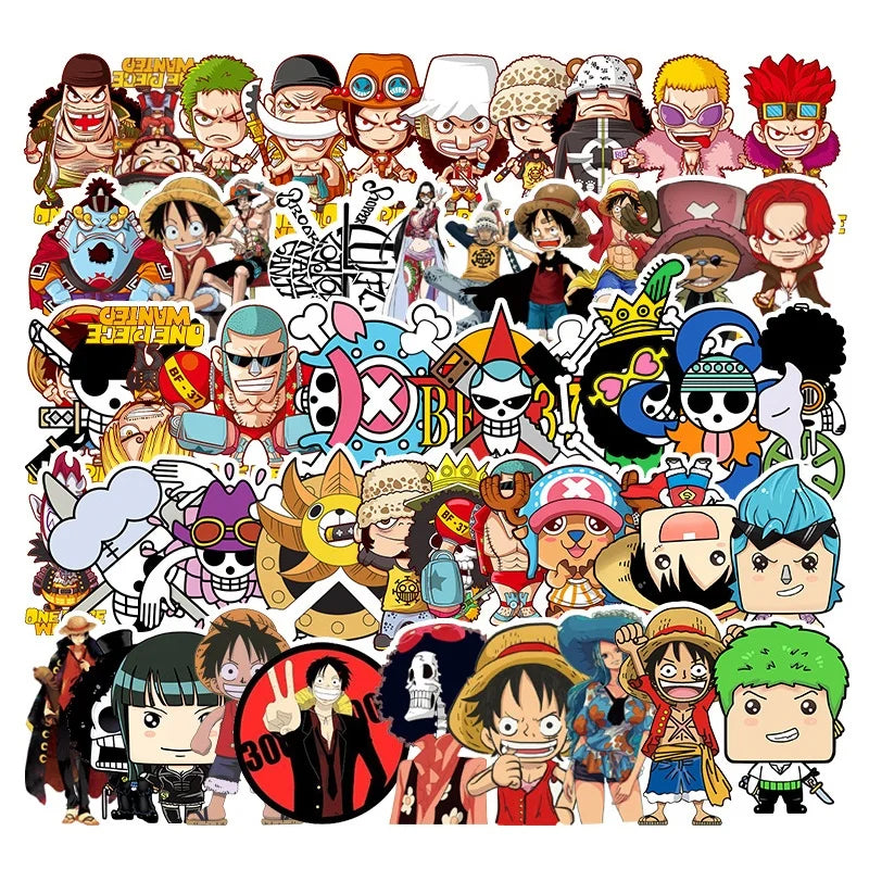 50Pcs One Pieces Treasure Luffy Japan Cartoon Laptop Stickers For Bottle Phone Case DIY Decoration Vinyl Anime Sticker