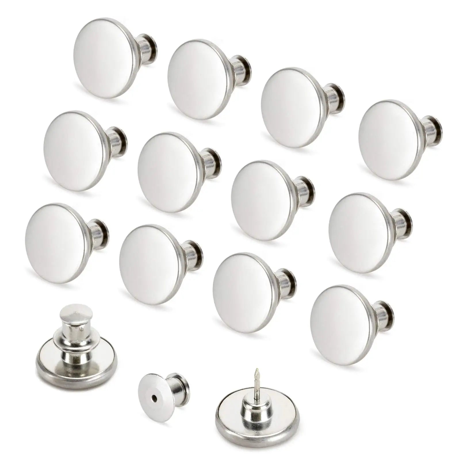 WYSE Metal Buttons for Jean  Pins No Sew Instant 17mm Replacement Button Adjustable Pants Buttons Kit