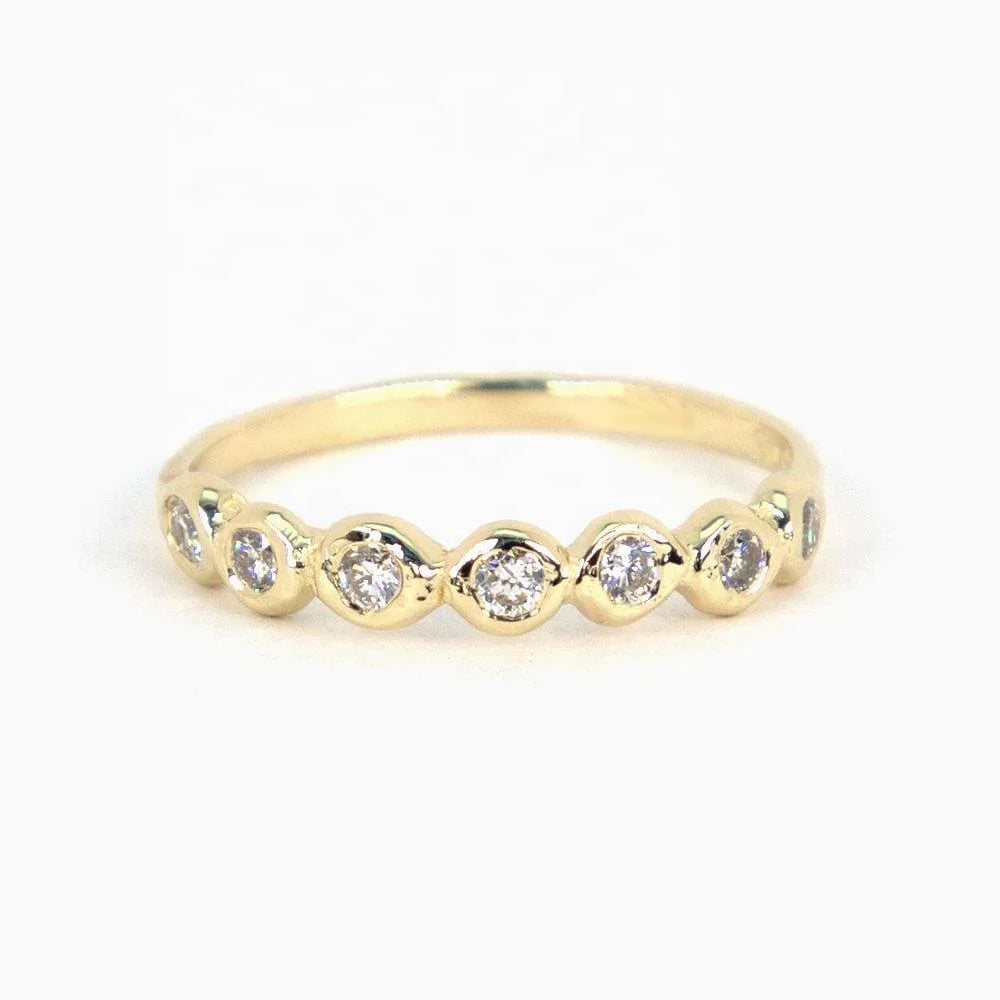 LOZRUNVE Fashion Half Eternity Bezel CZ Stacking Ring Jewelry for Women 925 Silver
