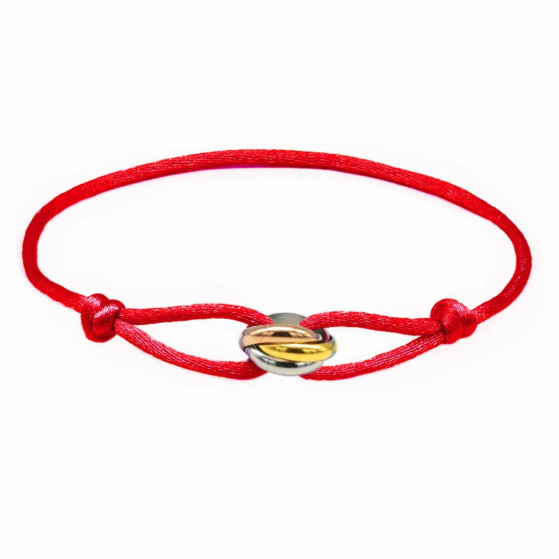 High-end Fashion 3 Tone Designer Stainless Steel Promise Statement Adjustable Bracelet and Trendy Gift for Someone Special
