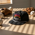 High Quality Unstructured Black Waterproof Nylon 5 Panel Rope Snapback Cap Custom Logo 3D Embroidery Hip Hop Tropical Party