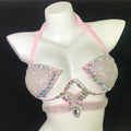 Two Piece Solid Shiny Swimsuits  Bandeau Bikini Sets Women Bikini Swimsuits
