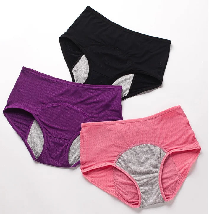 Women's High-waisted Knitted Underwear Wholesale Breathable 3-layer Antibacterial Quick-drying Washable Menstrual Underwear
