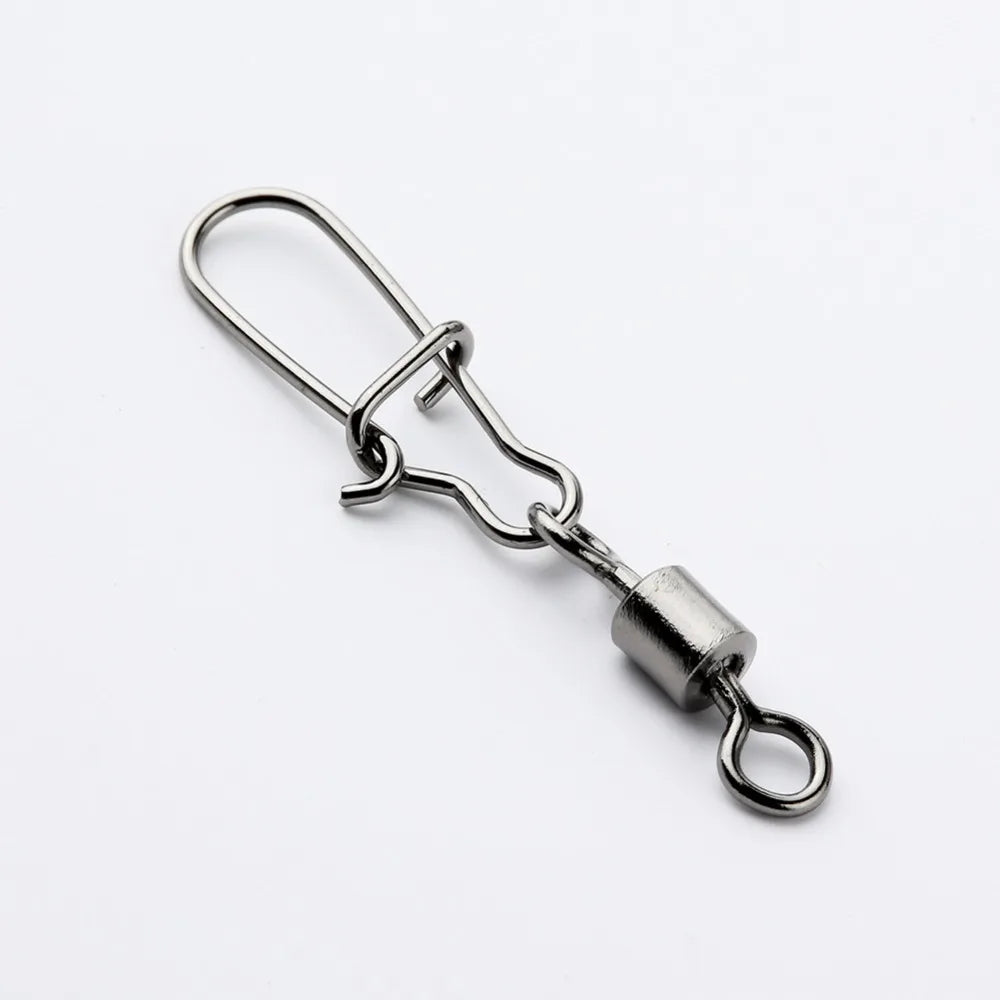 White Bright Stainless Steel Fish Buckle Pin Pin Luya Pin Connector Reinforced Swivel Snap Hook Strong Pull Fishing Gear