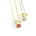 Fashion Jewelry 18K Gold Plated Brass With Large Colorful Zircon Pendant Necklace Gift for Boy and Girl