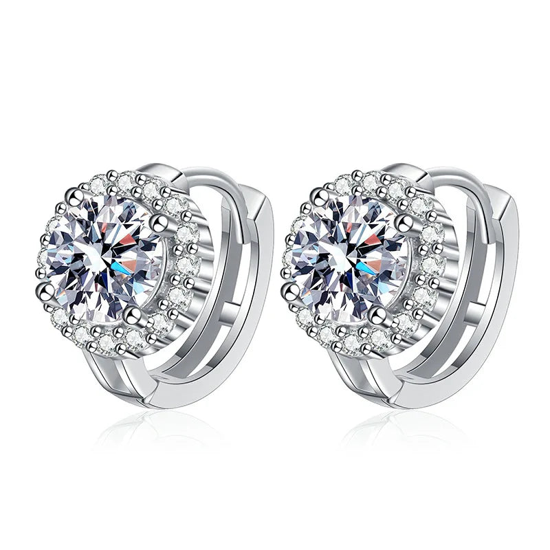 Fashion Luxury Jewelry Diamond Earrings 925 Sterling Silver VVS Iced Mosonite Earrings