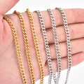 High Quality 18K PVD Gold Plated Cuban Link Chain Wholesale for Jewelry Necklace Bracelet Making Stainless Steel Chain