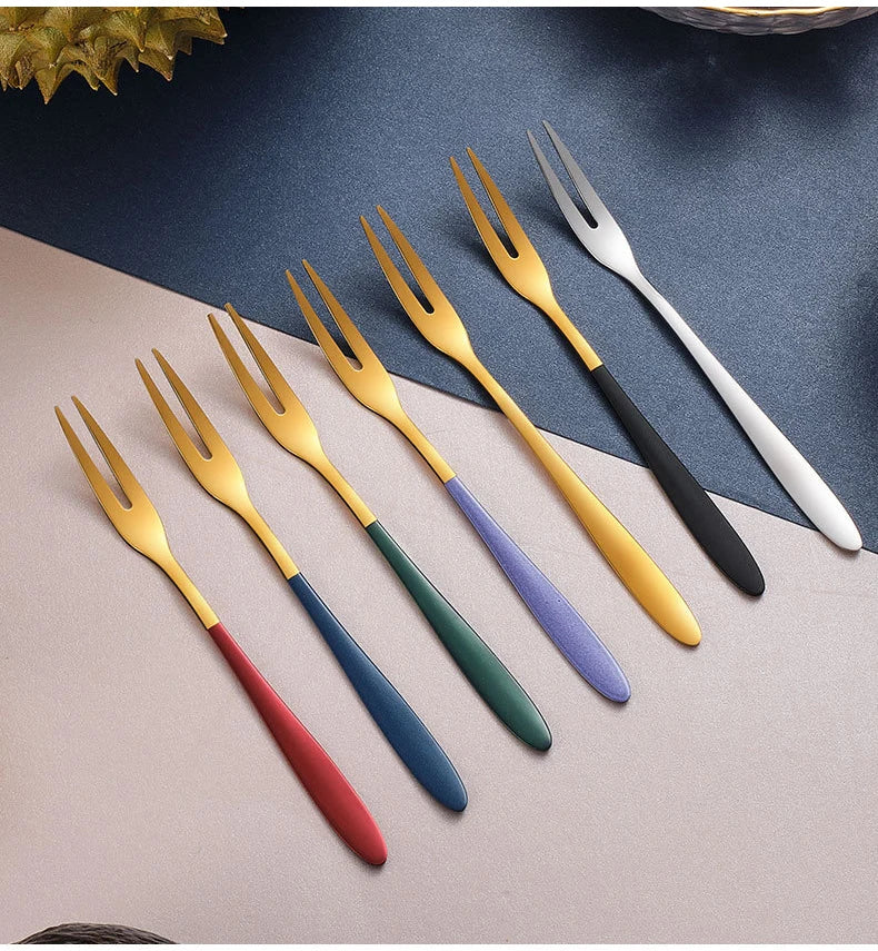 Hot Sale Modern Luxury 304 Stainless Steel Gold Forks Set Food Grade Dessert Fruit Multi-Use Your Premium Culinary Experiences