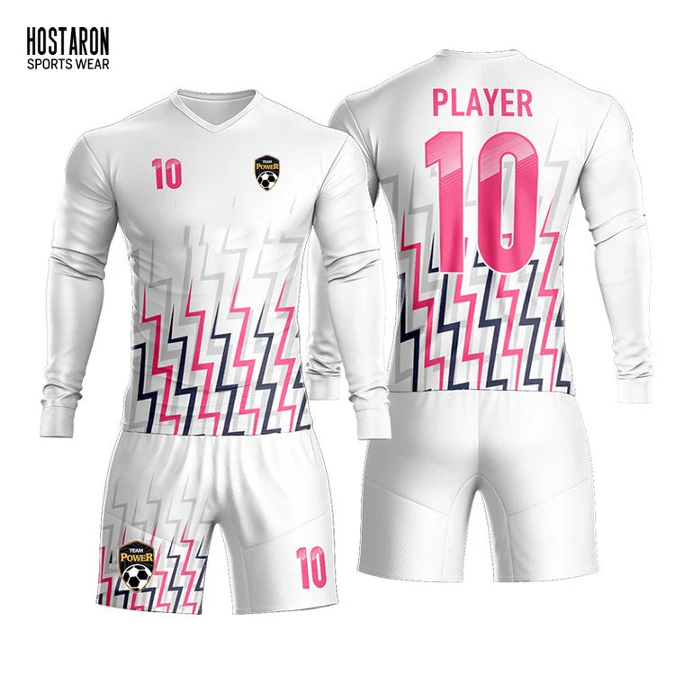HOSTARON Custom Long Sleeve Adult Suits Seamless Breathable Soccer Sports Goalkeeper Football Uniforms Football Goalkeeper Set