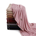 New Style Plain Color Shawl New Trend Arab Dubai Muslim Women Hot Colors Jersey Cotton Hijab Scarf With Stone