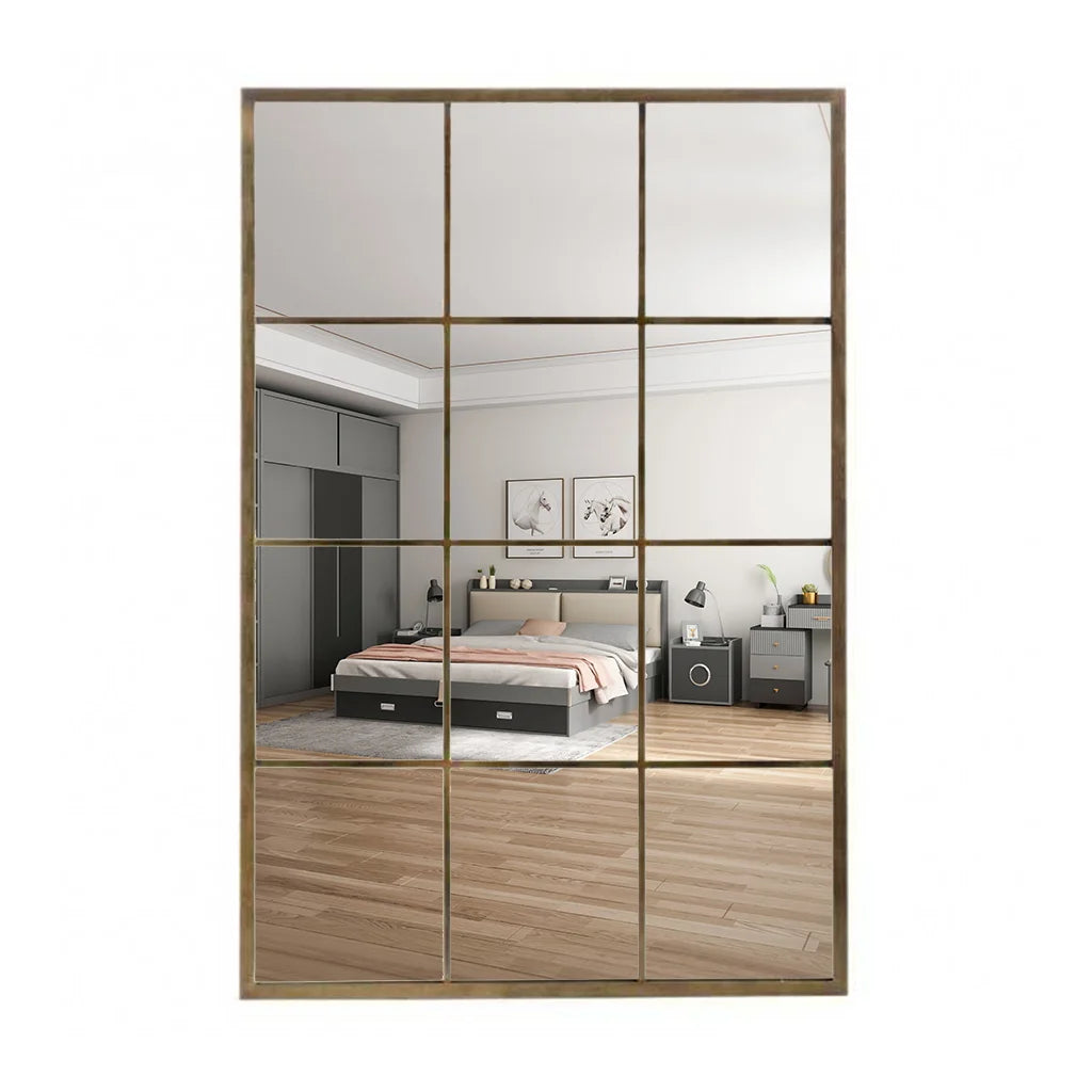 Big Black Large Metal Framed Full Length Body Dressing Hanging Window Pane Rectangle Wall Mirror Espejo Miroir Spiegel