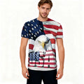 Fitspi Men's American Flag 3d Print With The Eagle T-shirt Custom T Shirt