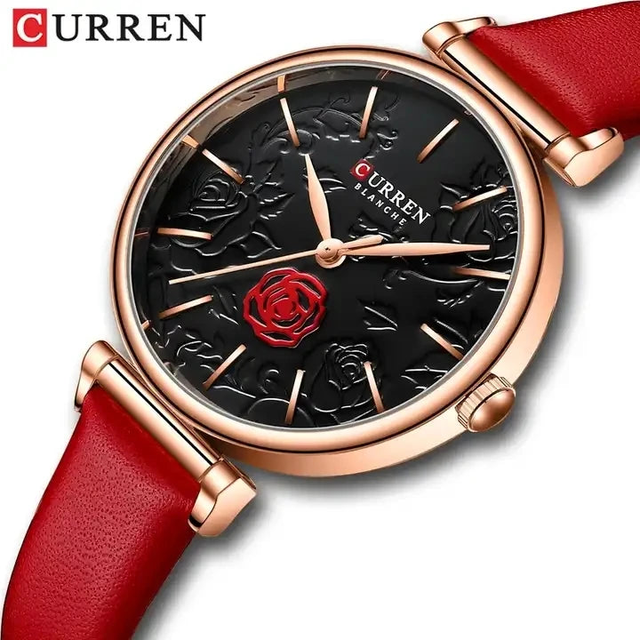 CURREN 9078 Top New Fashion Casual Women Watches Elegant Leather Quartz Female Wristwatch Ladies Gifts Clock  Gift