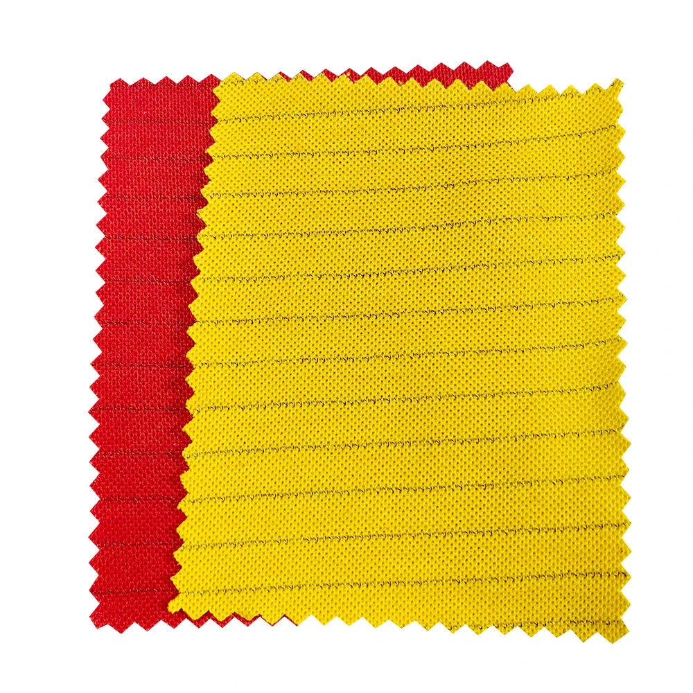 Allesd 260GSM CVC Knitted Yellow Red Antistatic ESD Polyester Fabric