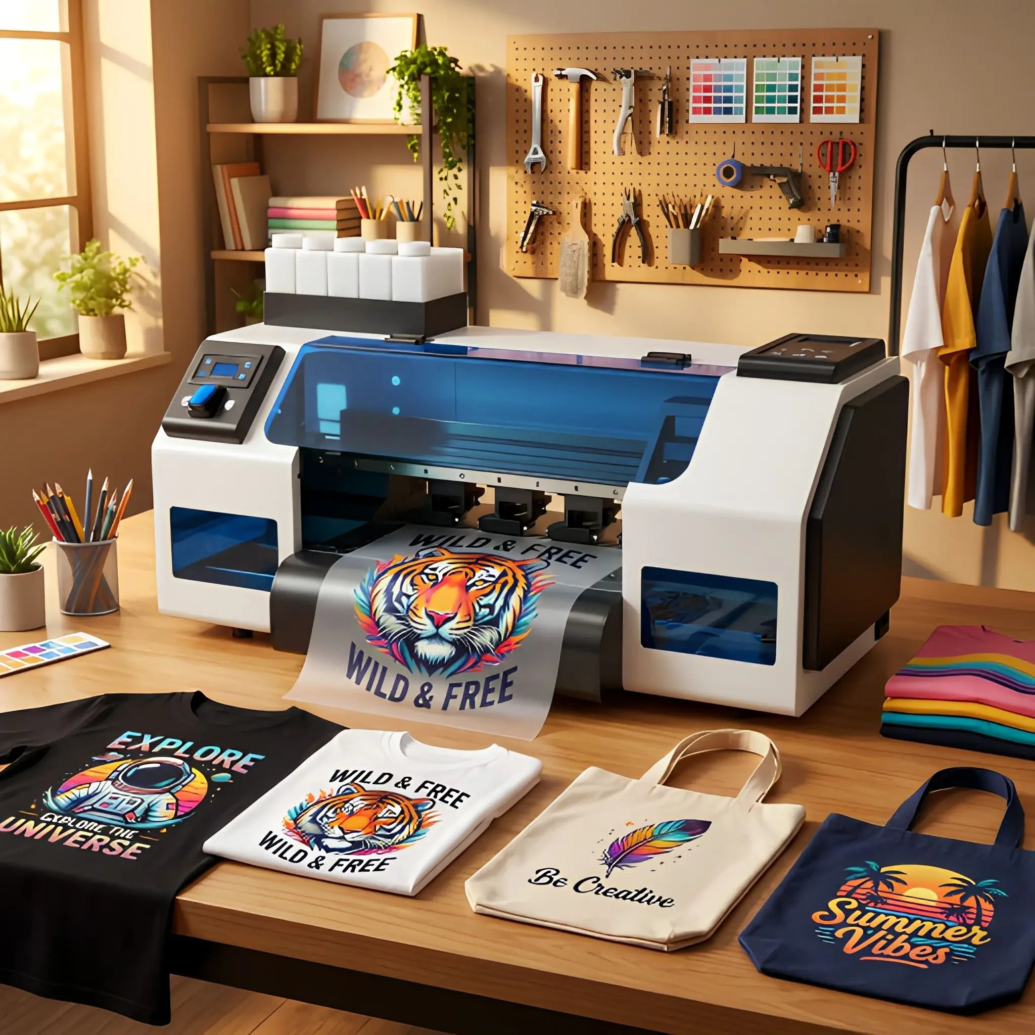 High Resolution 30cm A3 All in One XP600 DTF Printer Integrated Inkjet Machine with Powder Shaker for Cotton Polyester Print