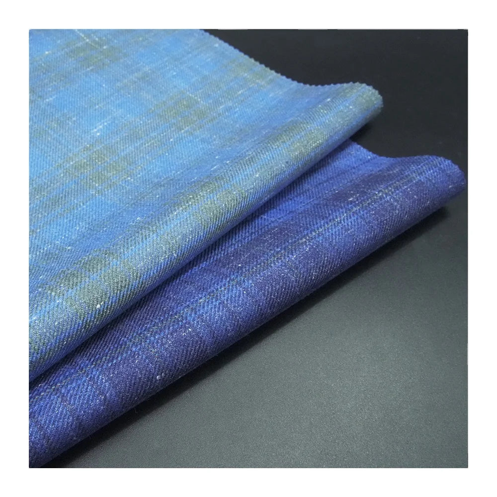 New Fashion Worsted Merino Wool Woven Yarn Dyed Eco-Friendly Organic Plaid Medium Weight Suiting Fabric for Men Suits Jackets