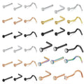 Wholesale Simple Fashion L Shape S Shape Stainless Steel Diamond Nose Stud Nose Ring Piercing Jewelry