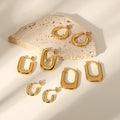 18k PVD Gold Plated Stainless Steel Hoop Earrings Luxury Jewelry Round Chunky CC Dangle Statement Earrings for Women Girls MegaBDM