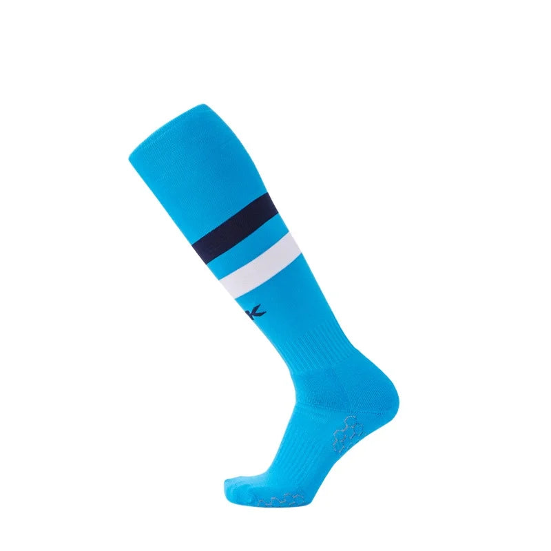 New Style No Slip Football Socks Terry Cushion Wear-Resisting Breathable Knee High Soccer Knitted Digital Printing Autumn