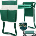 Portable Lightweight Outdoor Garden Bench With Tool Bag Pouch and EVA Foam Pad Foldable Metal Kneeler Seat