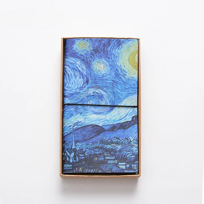 Van Gogh Notes Ledger Imitation Leather Bound 60-Page Paper and Ink Life Notebook for Creative Notepad Planning Manual Ledger