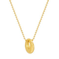 Stainless Steel 18K Gold Plated Bead Chain Circle Pendant Necklace Titanium Steel PVD Geometric Oval Circle Choker Necklace
