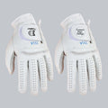 Trendy Cabretta Leather Golf Glove White Soft Genuine Breathable Lightweight Quick Drying Non-Slip Adjustable Wrist Strap for