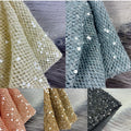 Double Layer Net Hollowed Out Design With Transparent Sequin Fabric for Evening Gown