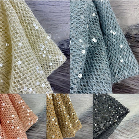 Double Layer Net Hollowed Out Design With Transparent Sequin Fabric for Evening Gown